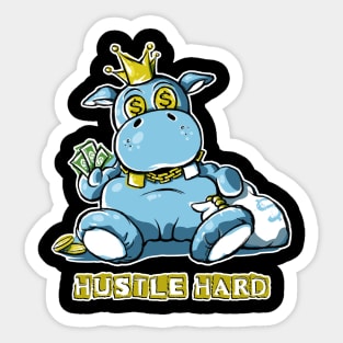 Hustle Hard Gold Sticker